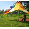 （全台瘋）三重七彩風條 虹輪風車兒童玩具 野營圓形風車 野外露營地裝飾 家飾擺設